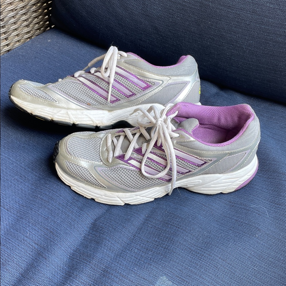 adidas Women's Gray and Purple Sneakers